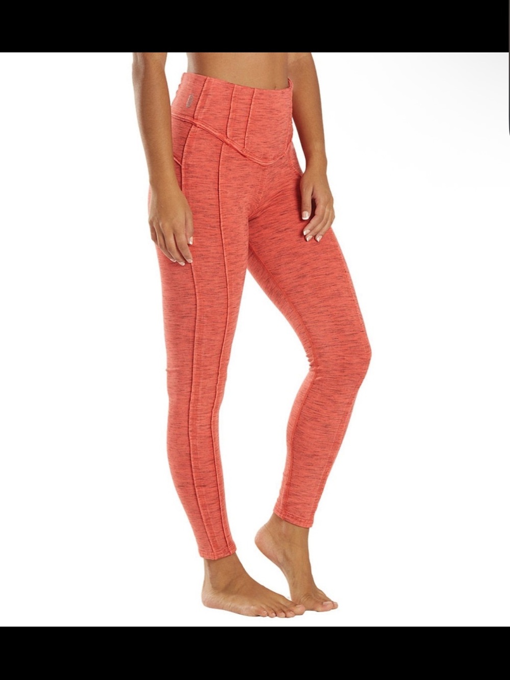 FP Movement by Free People Coral Heather High-Waist Seam Leggings